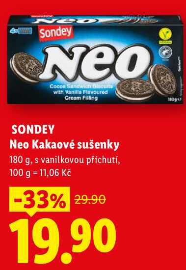 SONDEY Neo Kakaové sušenky, 180 g