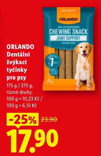ORLANDO Dentální žvýkací tyčinky pro psy, 175 g/275 g