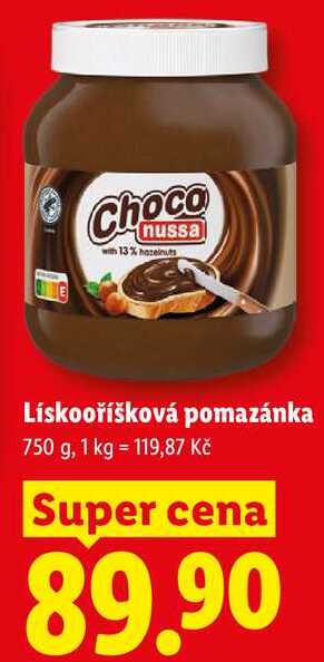 Lískooříšková pomazánka, 750 g