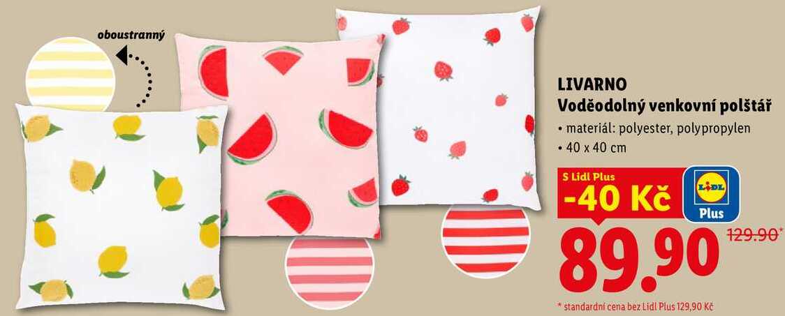 LIVARNO Voděodolný venkovní polštář 