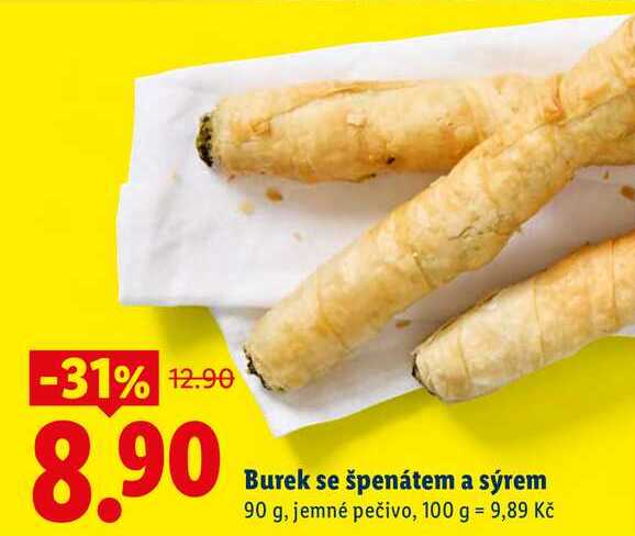 Burek se špenátem a sýrem, 90 g