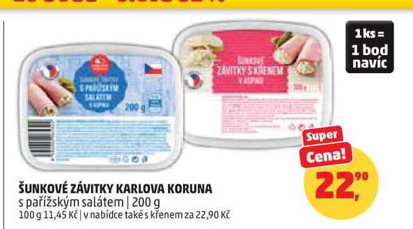 ŠUNKOVÉ ZÁVITKY KARLOVA KORUNA, 200 g