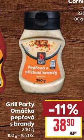 Grill Party Omáčka pepřová s brandy 240 g