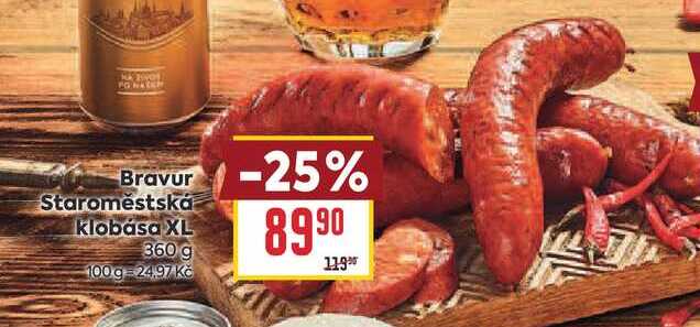 Bravur Staroměstská klobása XL 360 g