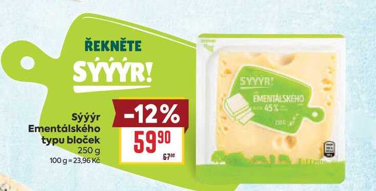 Sýýýr Ementálského typu bloček 250 g