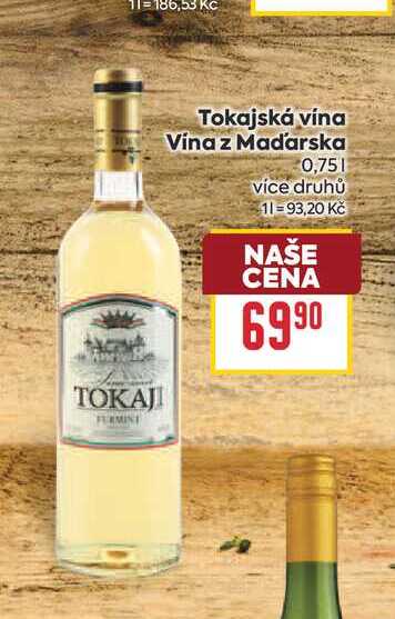 Tokajská vína Vina z Maďarska 0,75l