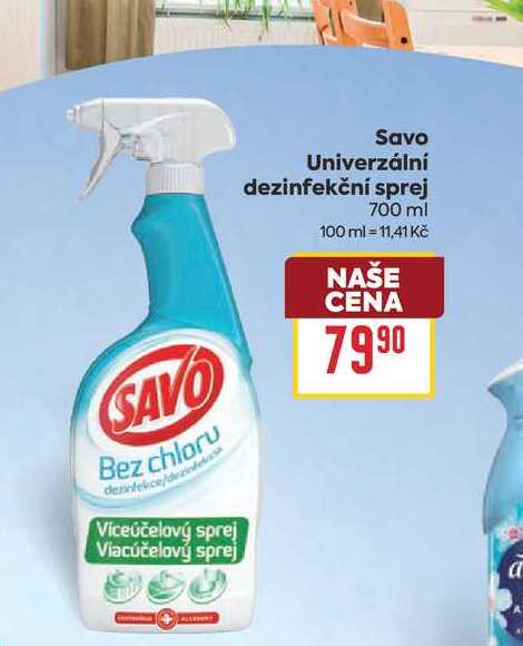 Savo Univerzální dezinfekční sprej 700 ml BILLA