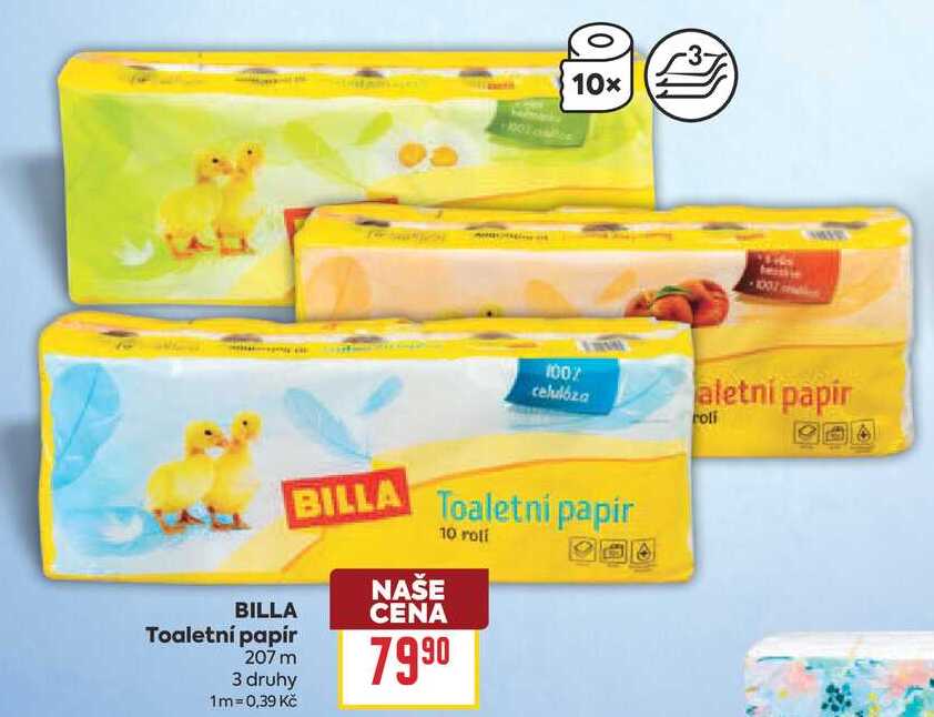 BILLA Toaletní papír 207m BILLA