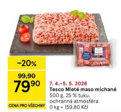 Tesco Mleté maso míchané, 500 g 