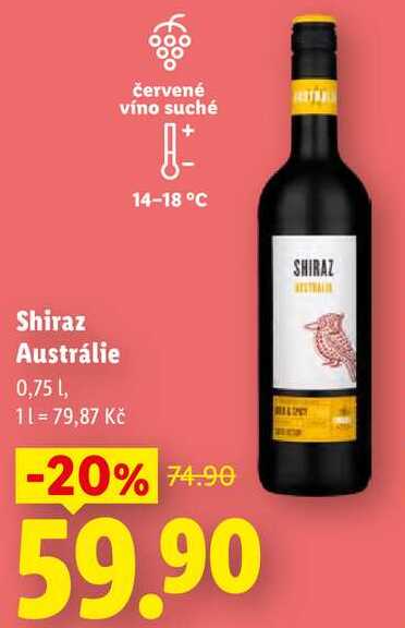 Shiraz Austrálie, 0,75 l