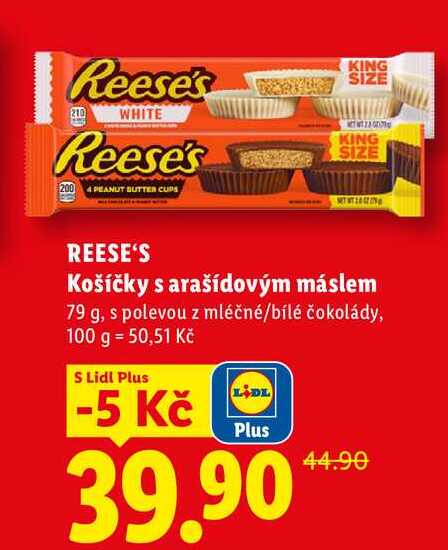 REESE'S Košíčky s arašídovým máslem, 79 g