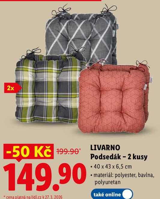 LIVARNO Podsedák - 2 kusy