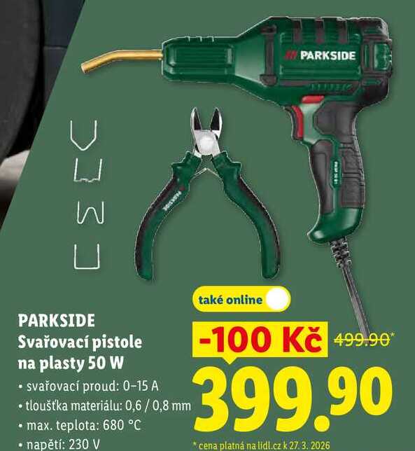 PARKSIDE Svařovací pistole na plasty 50 W 