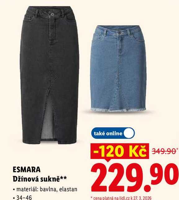 ESMARA Džínová sukně