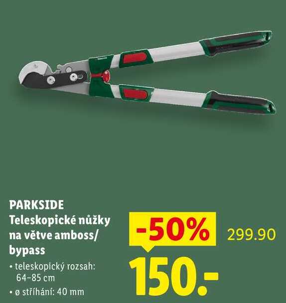 PARKSIDE Teleskopické nůžky na větve amboss/bypass