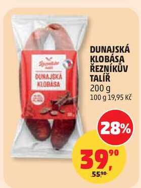 DUNAJSKÁ KLOBÁSA ŘEZNÍKŮV TALÍŘ, 200 g