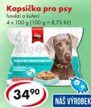 Kapsička pro psy, 4x 100 g