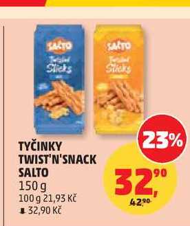 TYČINKY TWIST'N'SNACK SALTO, 150 g