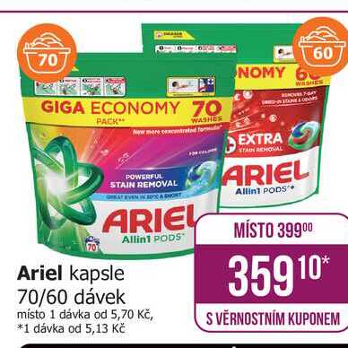 Ariel kapsle 70/60 dávek Teta drogerie