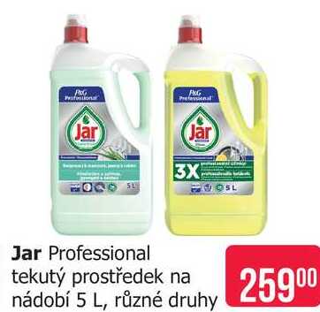 Jar Professional tekutý prostředek na nádobí 5 L, různé druhy 