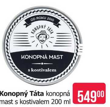 Konopný Táta konopná mast s kostivalem 200 ml Teta drogerie