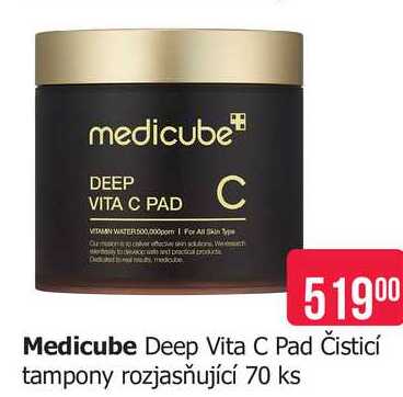 Medicube Deep Vita C Pad Čisticí tampony rozjasňující 70 ks Teta drogerie