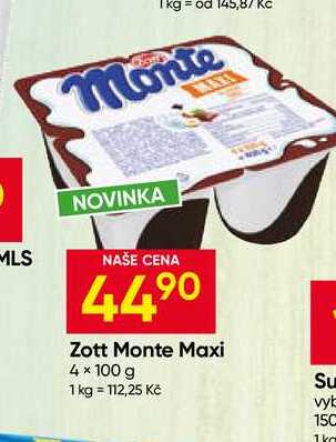 Zott Monte Maxi 4× 100 g