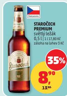 STAROČECH PREMIUM světlý ležák, 0,5 l