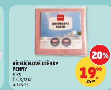 VÍCEÚČELOVÉ UTĚRKY PENNY, 6 ks Penny Market