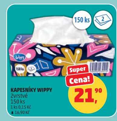 KAPESNÍKY WIPPY, 150 ks Penny Market