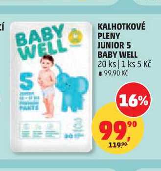 KALHOTKOVÉ PLENY JUNIOR 5 BABY WELL, 20 ks Penny Market