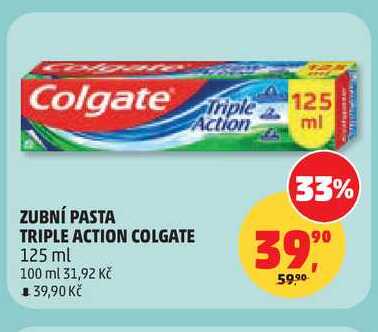 ZUBNÍ PASTA TRIPLE ACTION COLGATE, 125 ml Penny Market