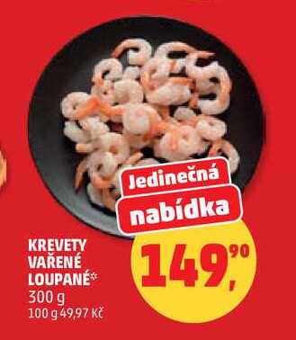 KREVETY VAŘENÉ LOUPANÉ, 300 g
