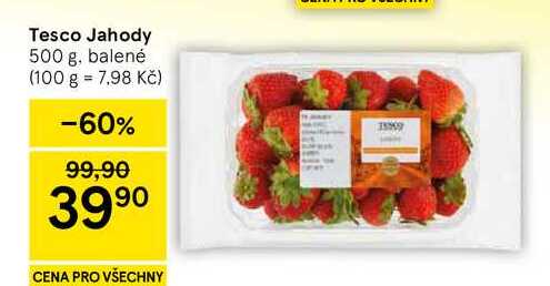Tesco Jahody, 500 g, balené 