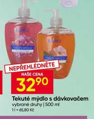 Tekuté mýdlo s dávkovačem vybrané druhy 500 ml Hruška