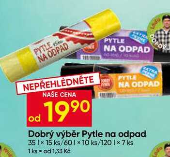 Dobrý výběr Pytle na odpad 35 l × 15 ks Hruška