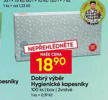 Dobrý výběr Hygienické kapesníky 100 ks box, 2vrstvé Hruška