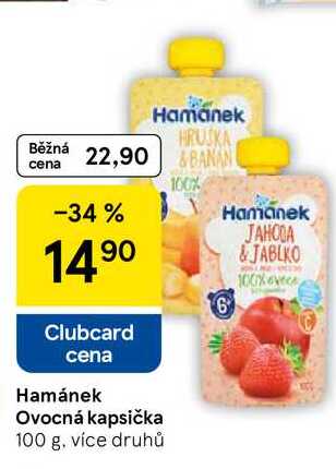 Hamánek Ovocná kapsička, 100 g, více druhů Tesco