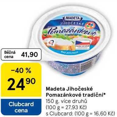 Madeta Jihočeské Pomazánkové tradiční, 150 g, více druhů 