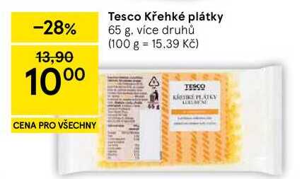 Tesco křehké plátky, 65 g, více druhů  