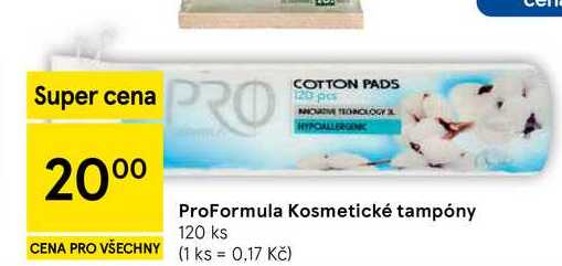 ProFormula Kosmetické tampóny, 120 ks Tesco