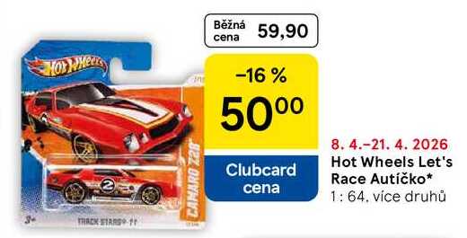 Hot Wheels Let's Race Autíčko, 1: 64, více druhů Tesco