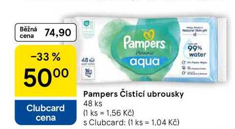 Pampers Čisticí ubrousky, 48 ks Tesco