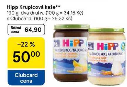 Hipp Krupicová kaše, 190 g Tesco