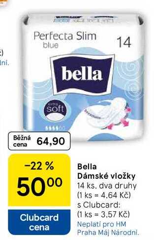 Bella Dámské vložky, 14 ks, dva druhy Tesco
