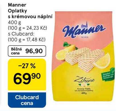 Manner Oplatky s krémovou náplní, 400 g 