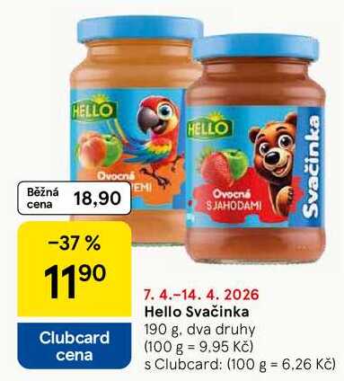 Hello Svačinka, 190 g Tesco