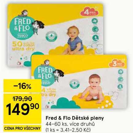 Fred & Flo Dětské pleny, 44-60 ks, více druhů Tesco