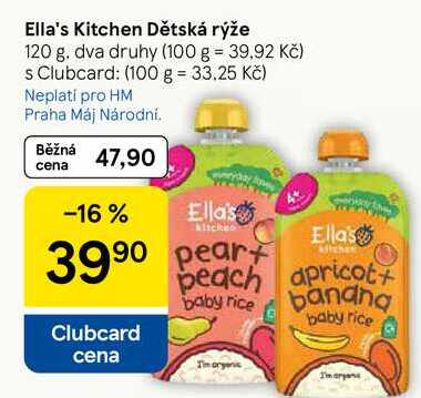 Ella's Kitchen Dětská rýže, 120 g Tesco