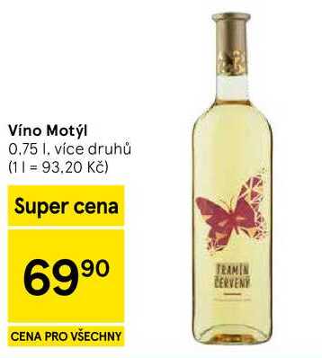 Víno Motýl, 0.75 l, více druhů 